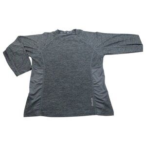 Reebok Active Shirt Mens XL Gray Space Dye Stretch Long Sleeve Slim Performance